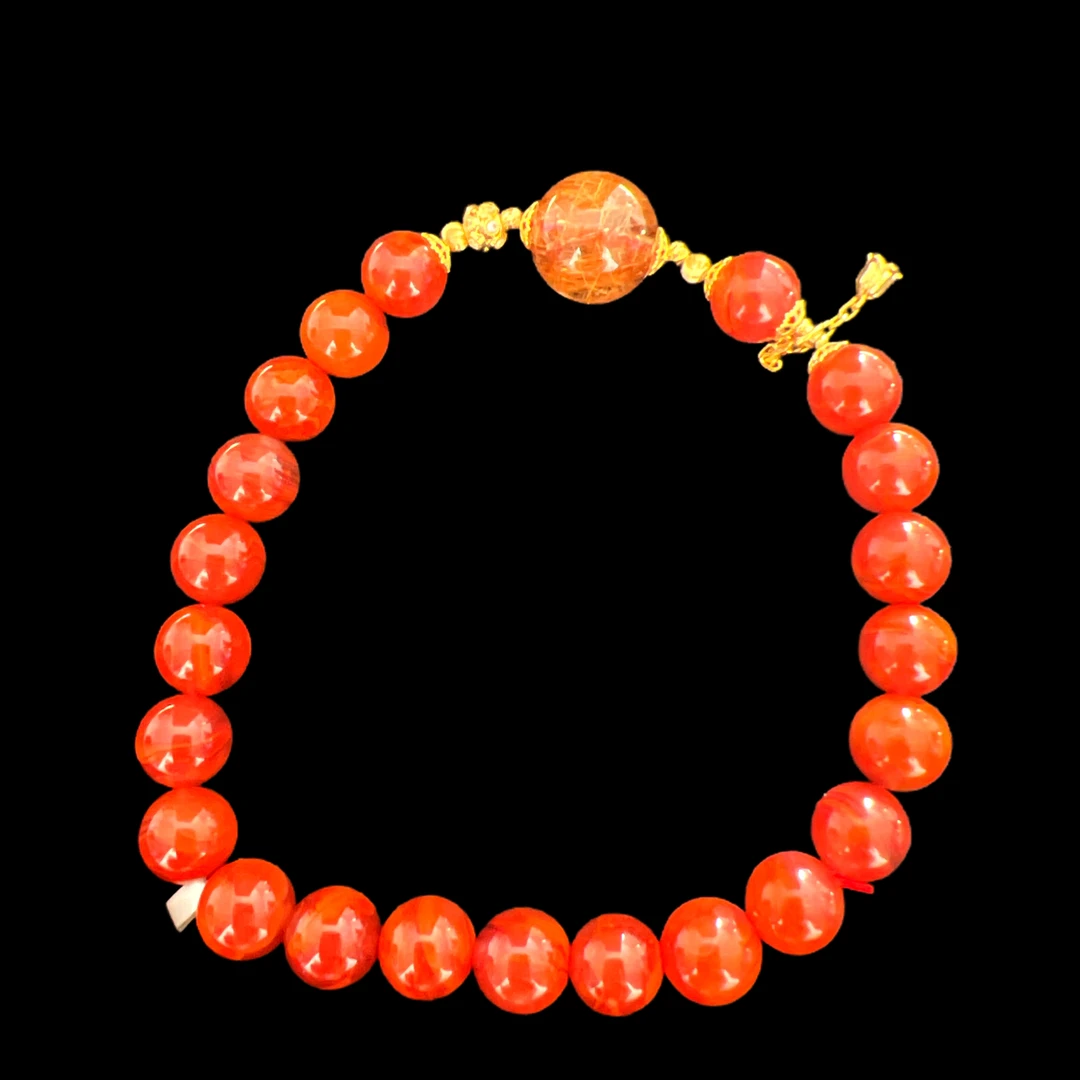 V6148南红18k手链孤品