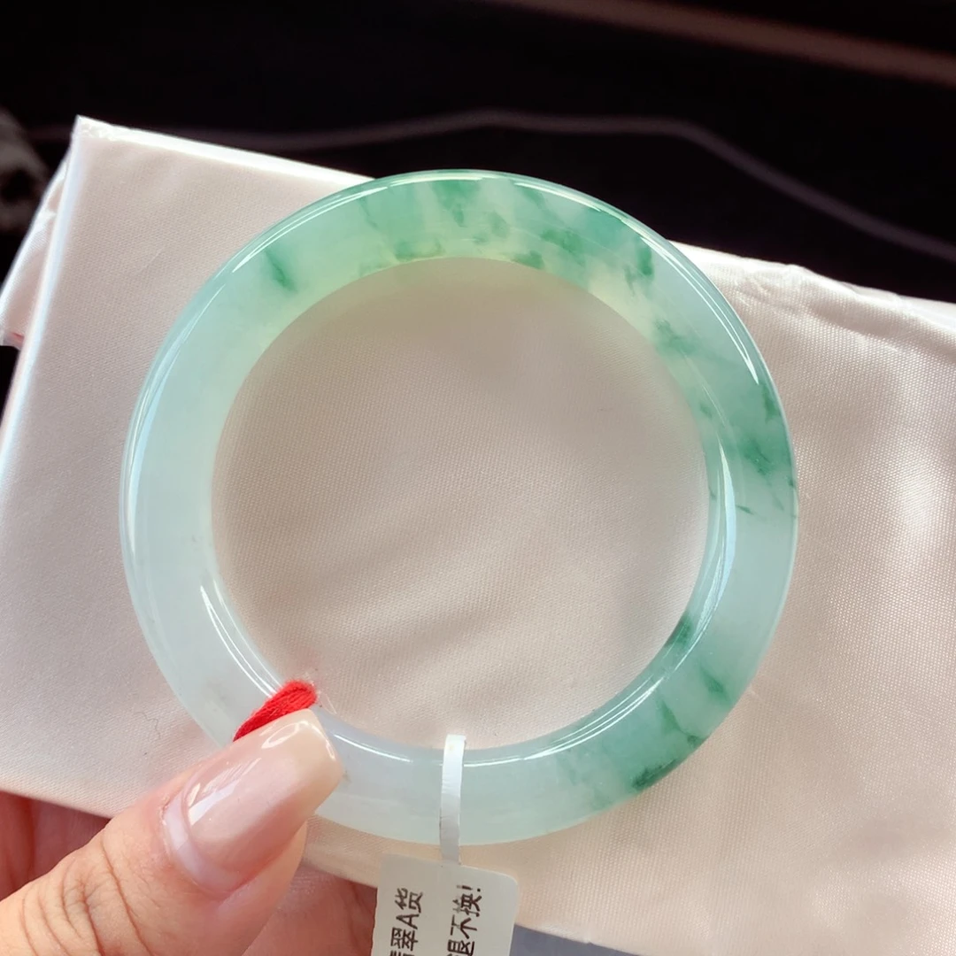 未镶嵌手镯（圆镯）翡翠55.2冰胶透光 完美无结构 小柒