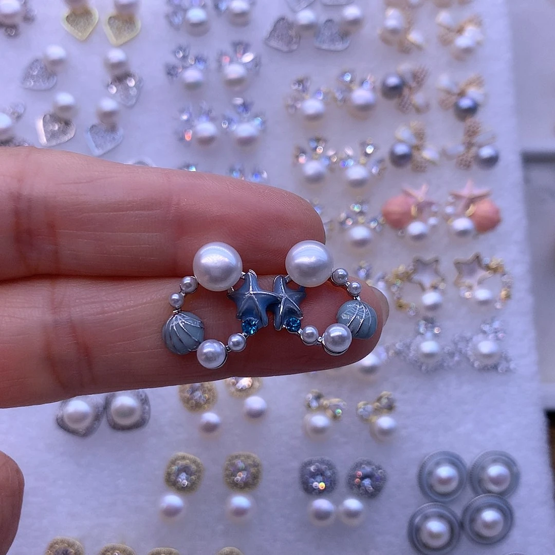 淡水珍珠耳饰合金