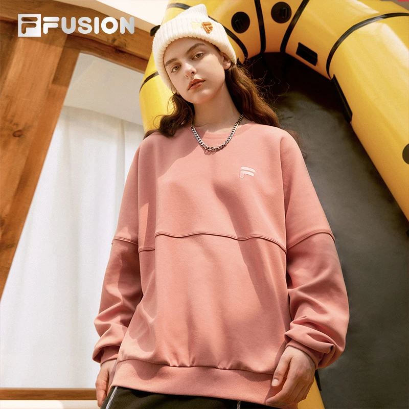 FILA斐乐潮牌长袖卫衣女宽松运动休闲情侣款春秋上衣T11U316201F