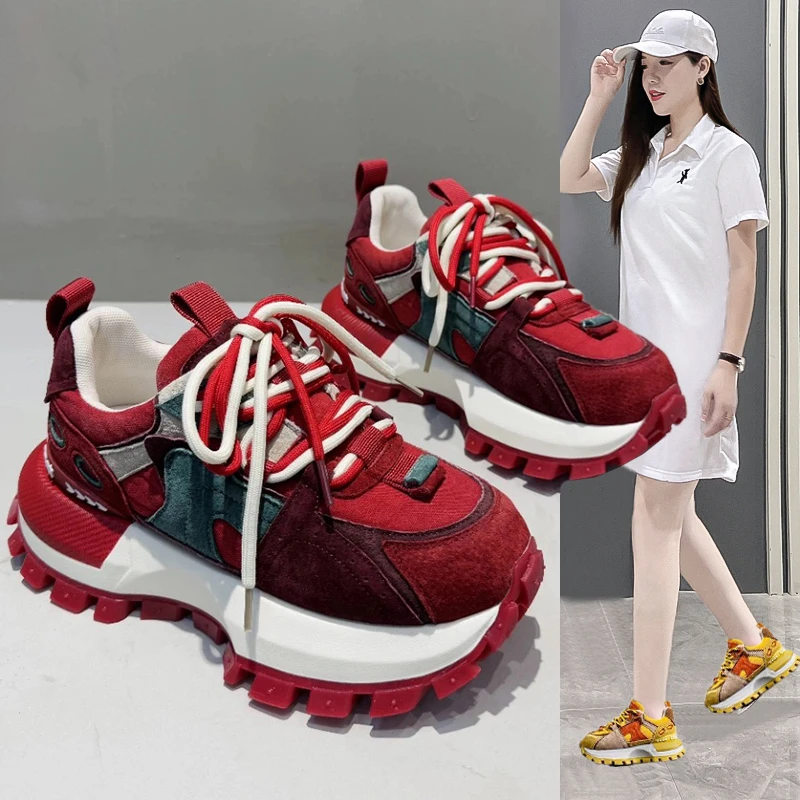 网红爆款复古阿甘鞋女鞋2025春季新款厚底休闲运动鞋ins老爹鞋