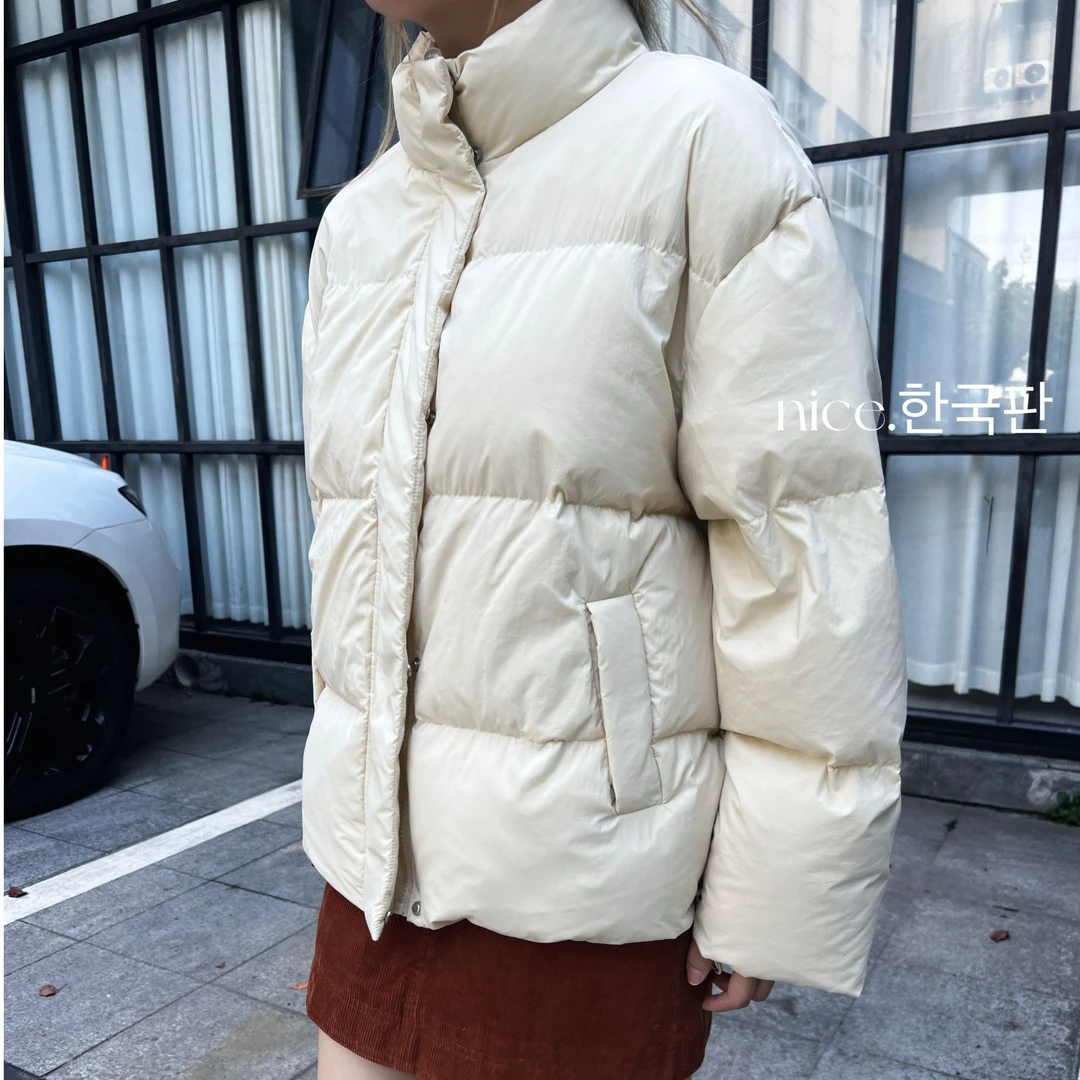 薄荷鸭羽绒服时尚宽松保暖立领冬季休闲两面穿潮流秋冬韩版简约