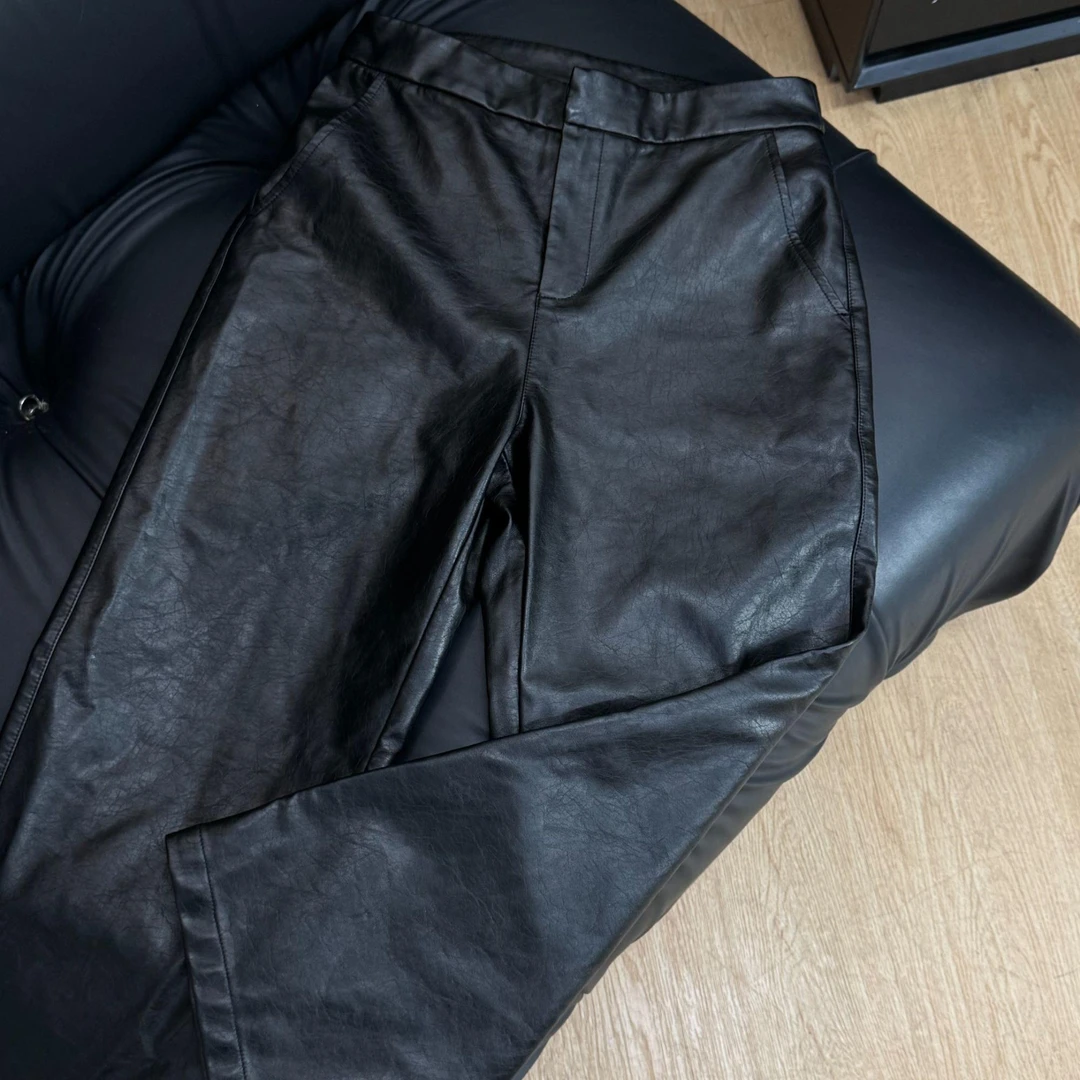 【烟管皮裤】秋冬皮裤宽松黑色百搭休闲时尚裤子