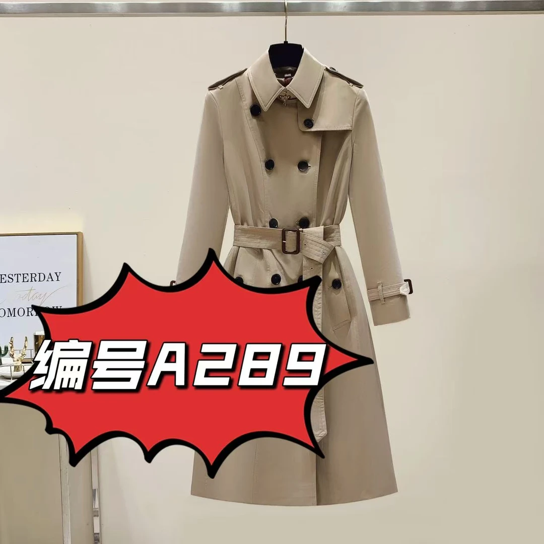 【编号A289】中长款长款高腰型轻职风长袖风衣女款春季风00127378