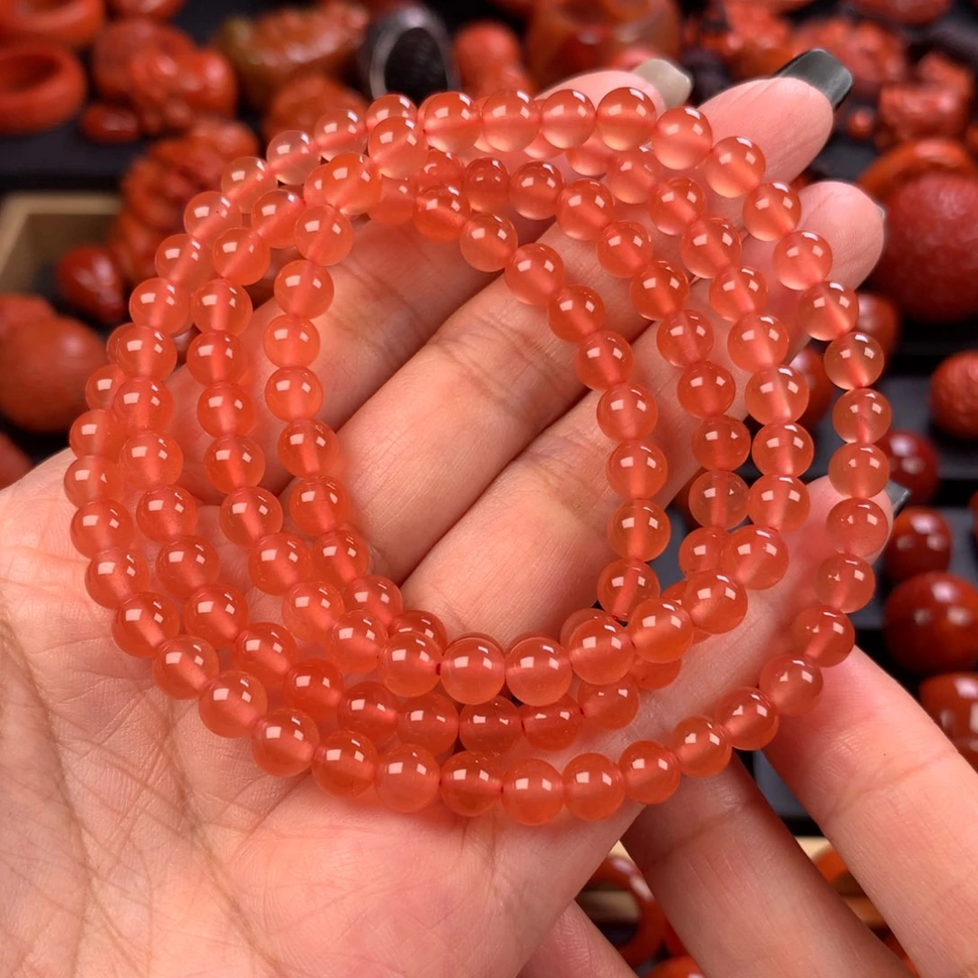 未镶嵌冰红手串5mm➕南红玛瑙