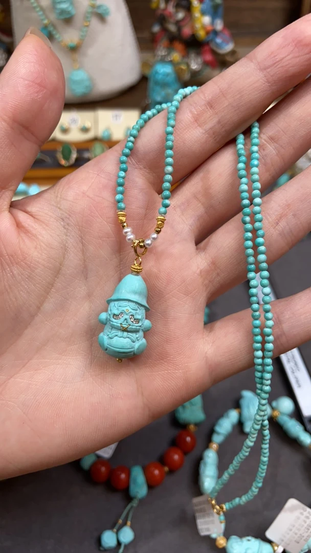 阿呆绿松石18k项链