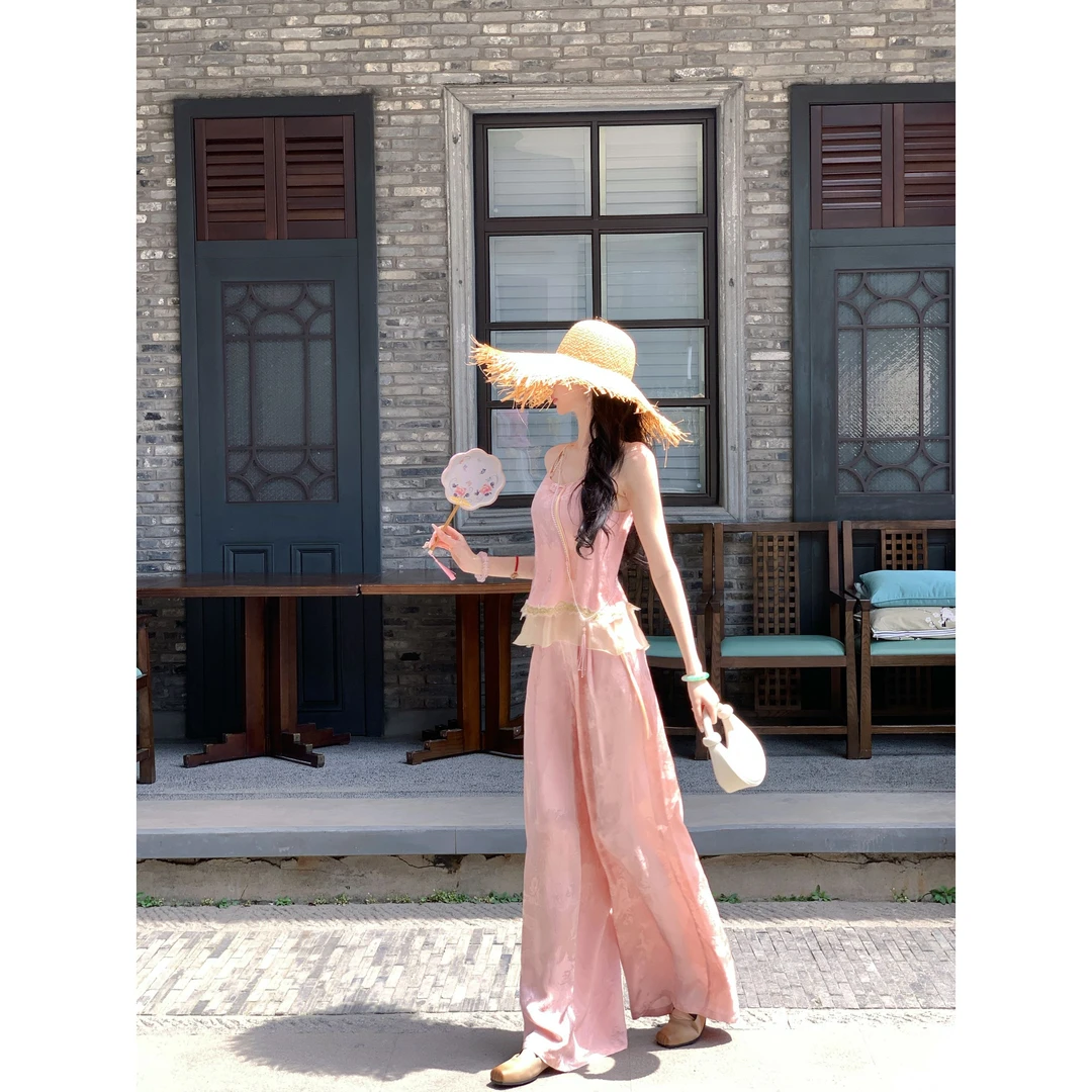 【雅乔现货】云蒸霞蔚 人丝提花新中式国风套装两件套DYTH-25023756