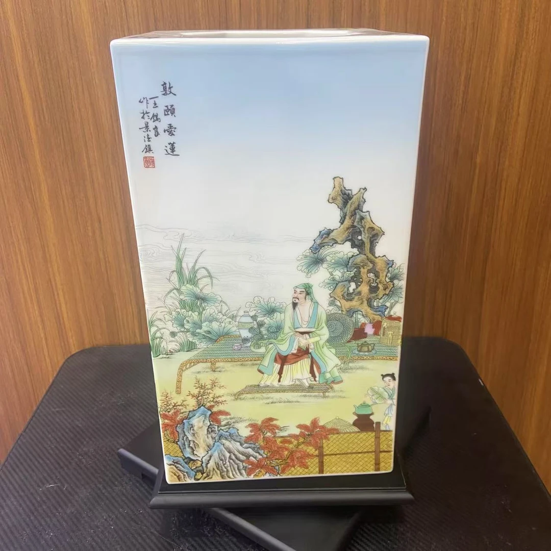 【百善瓷业】四爱图四方鼎-GH