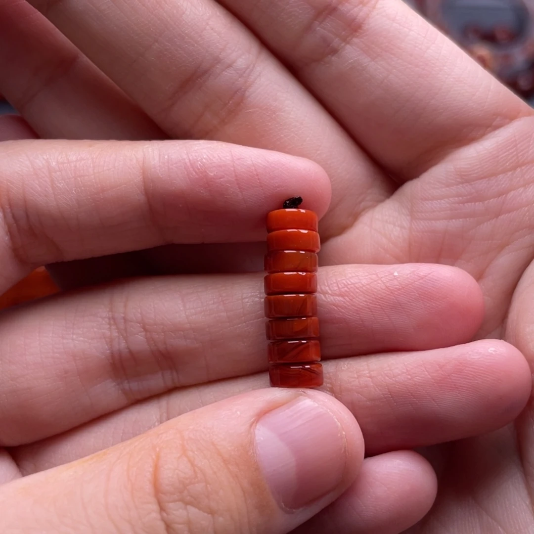 南红玛瑙未镶嵌珠宝奇石隔片7mm