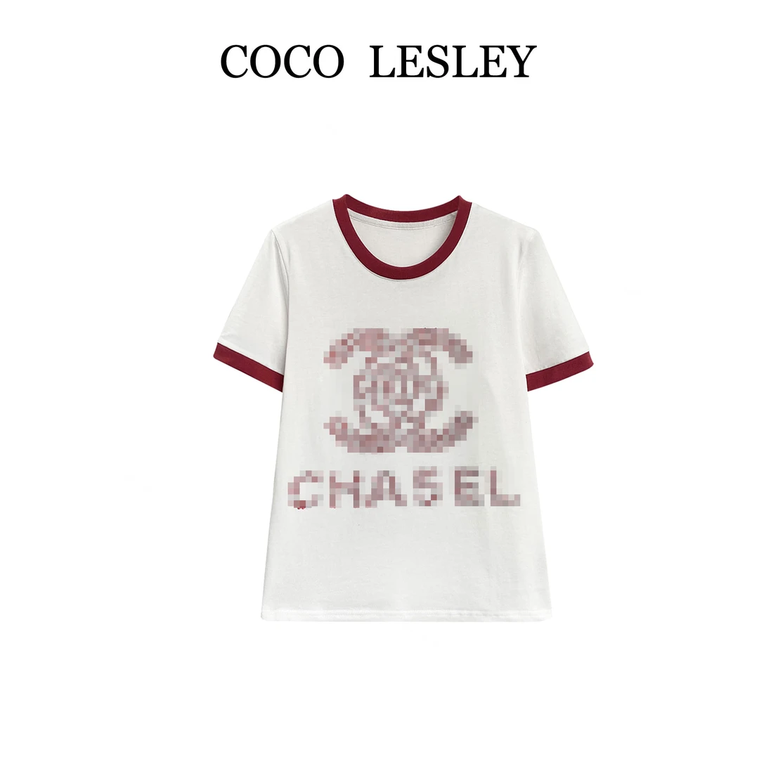 【COCO LESLEY】68050#重工烫钻T恤衫2025夏百搭个性潮流上衣