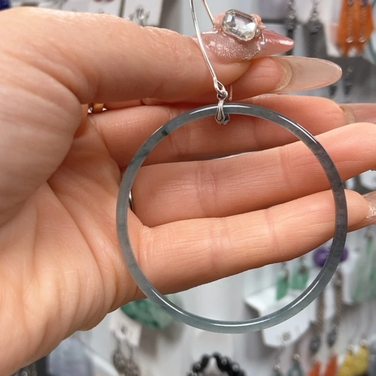 【闪购商品】翡翠耳饰银S925镶嵌多*福耳饰