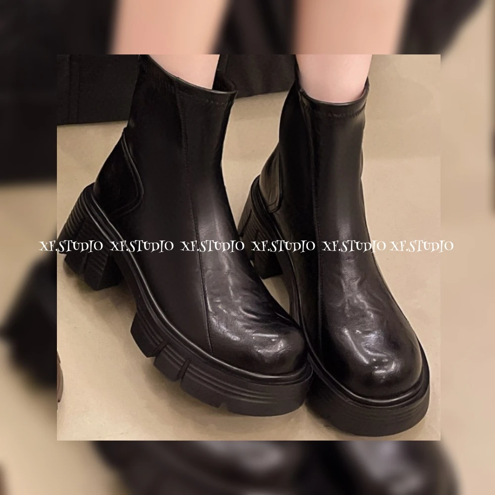 【加绒】厚底百搭加绒马丁靴  XF6618