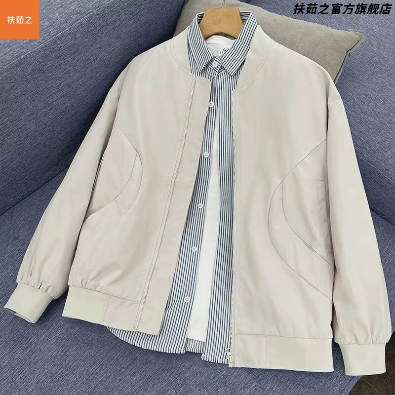 高级感男装夹棉夹克男春秋季潮牌美式复古飞行员棒球服外套