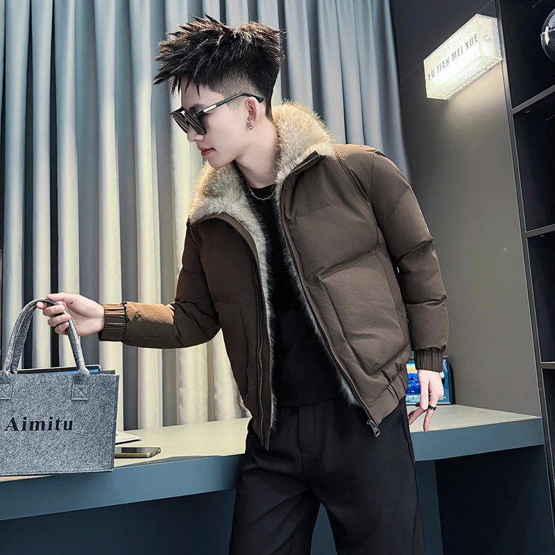冬季时尚座山雕棉服男士高端翻领保暖男装棉袄外套新款流行棉衣男