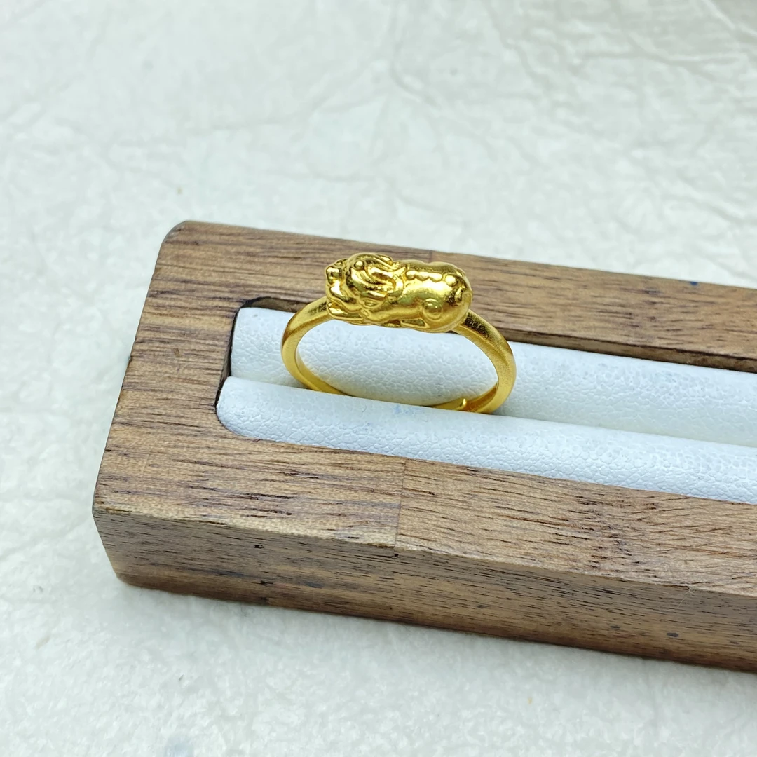 戒指 K经典黄色瑞兽开口戒指多样性发货44803