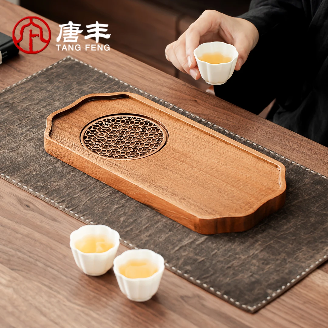唐丰新中式胡桃木茶盘家用小型干泡茶台功夫茶托盘泡茶专用沥水