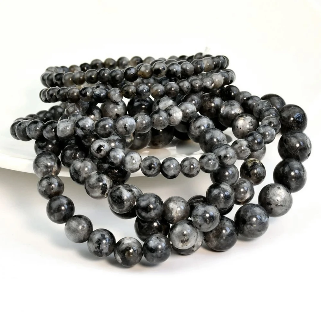 新款黑闪光石手链串珠简约帅气酷高级感冷淡风男女弹力天然石手串