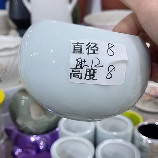 多肉绿植陶瓷花盆9.9包邮,有孔