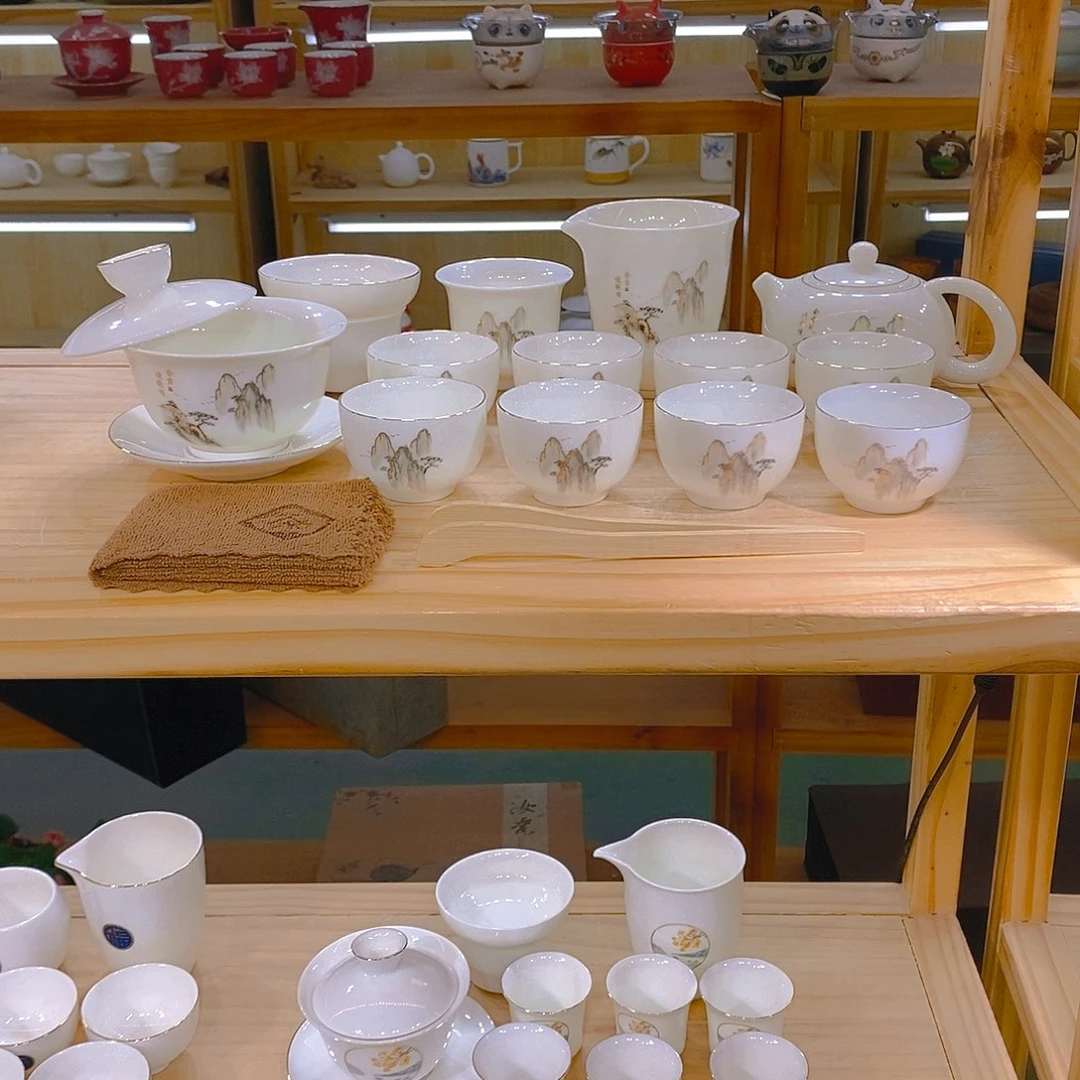 【不止】羊脂玉瓷茶具套装