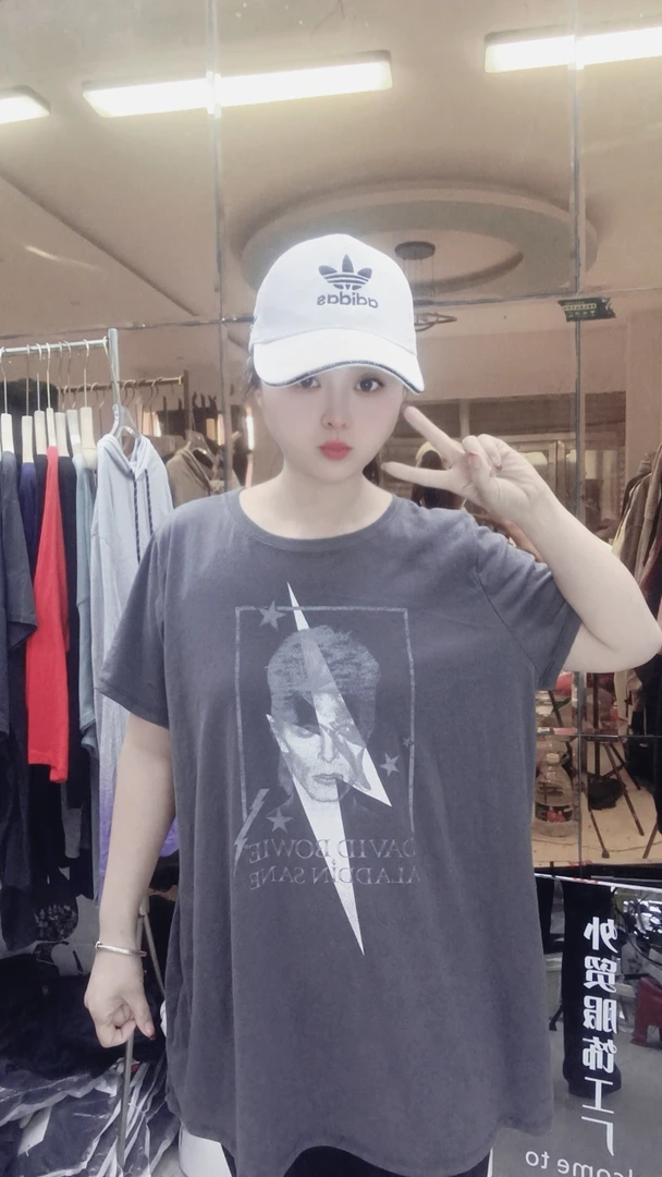 外面纯棉深灰闪电T恤