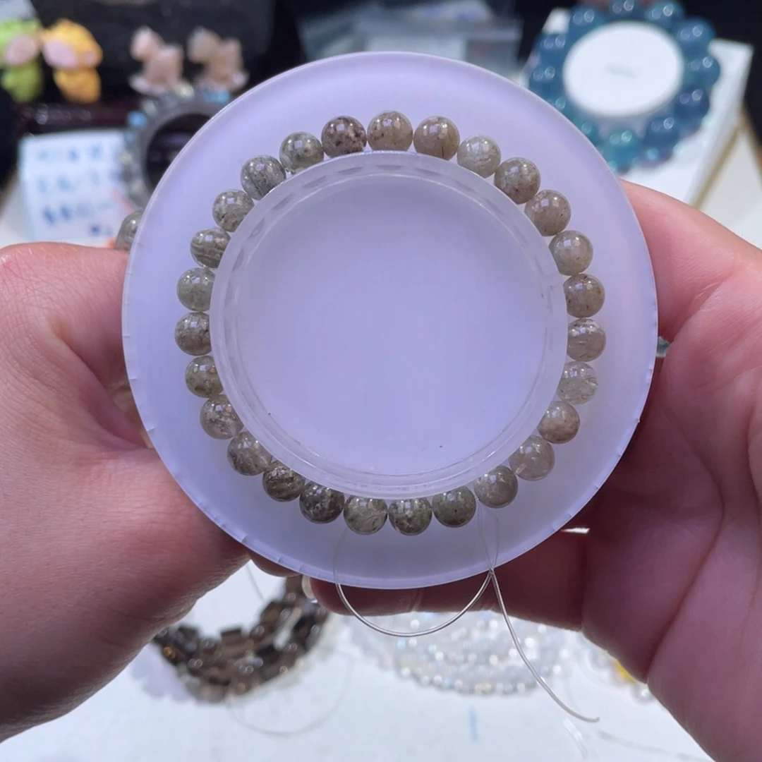 未镶嵌手链水晶抹茶绿幽灵6+