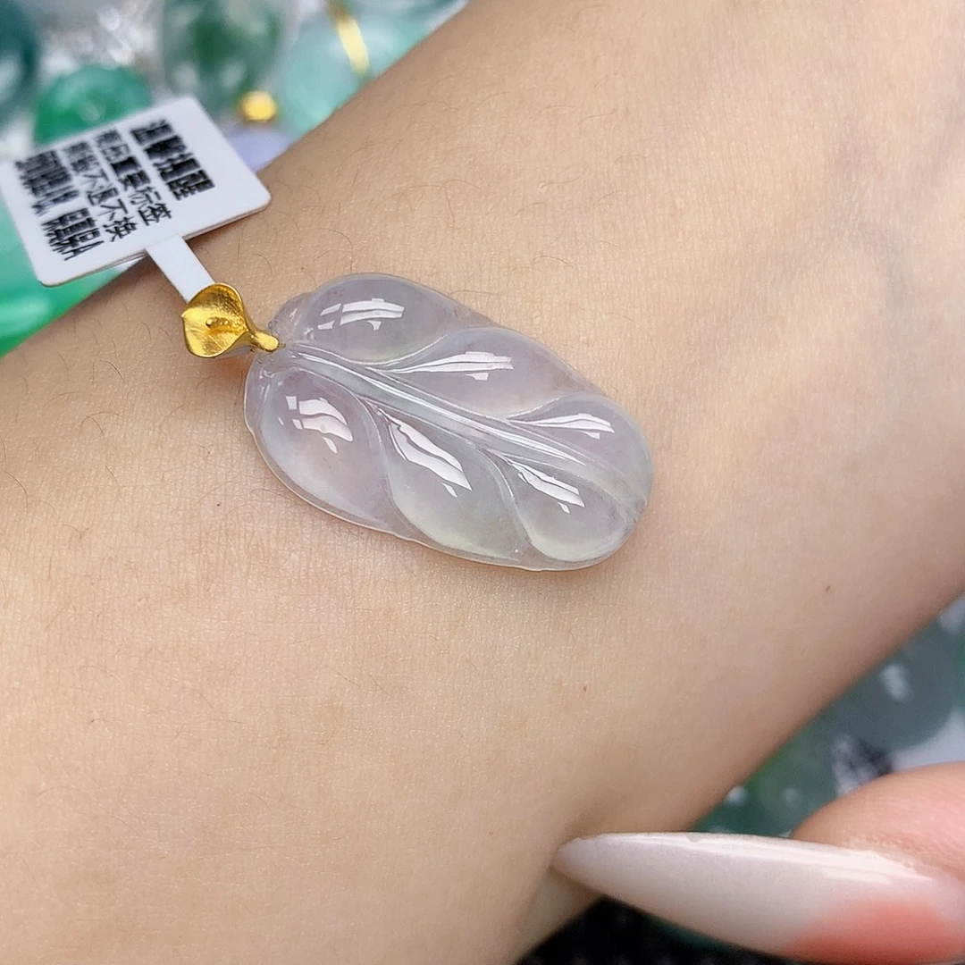 翡翠18K金镶嵌颈饰天然缅甸翡翠a货百元以上9元证书费自理