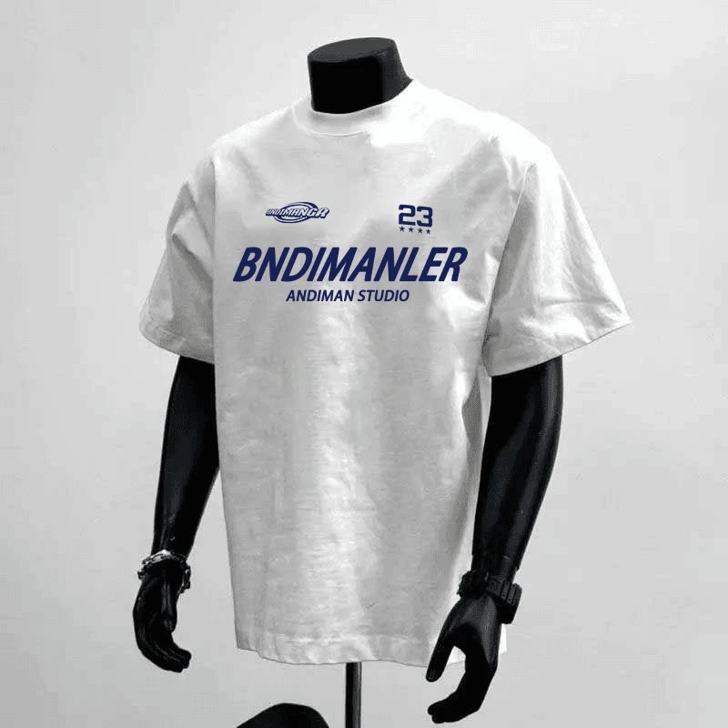 重磅不透美式潮牌半袖白色短袖t恤男圆领纯棉体恤大码宽松ins上衣