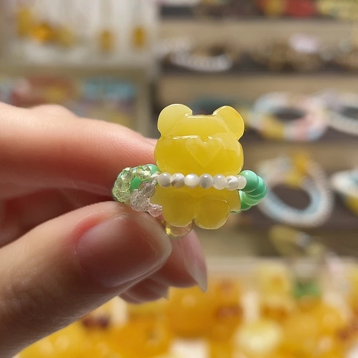 蜜蜡未镶嵌裸石戒指