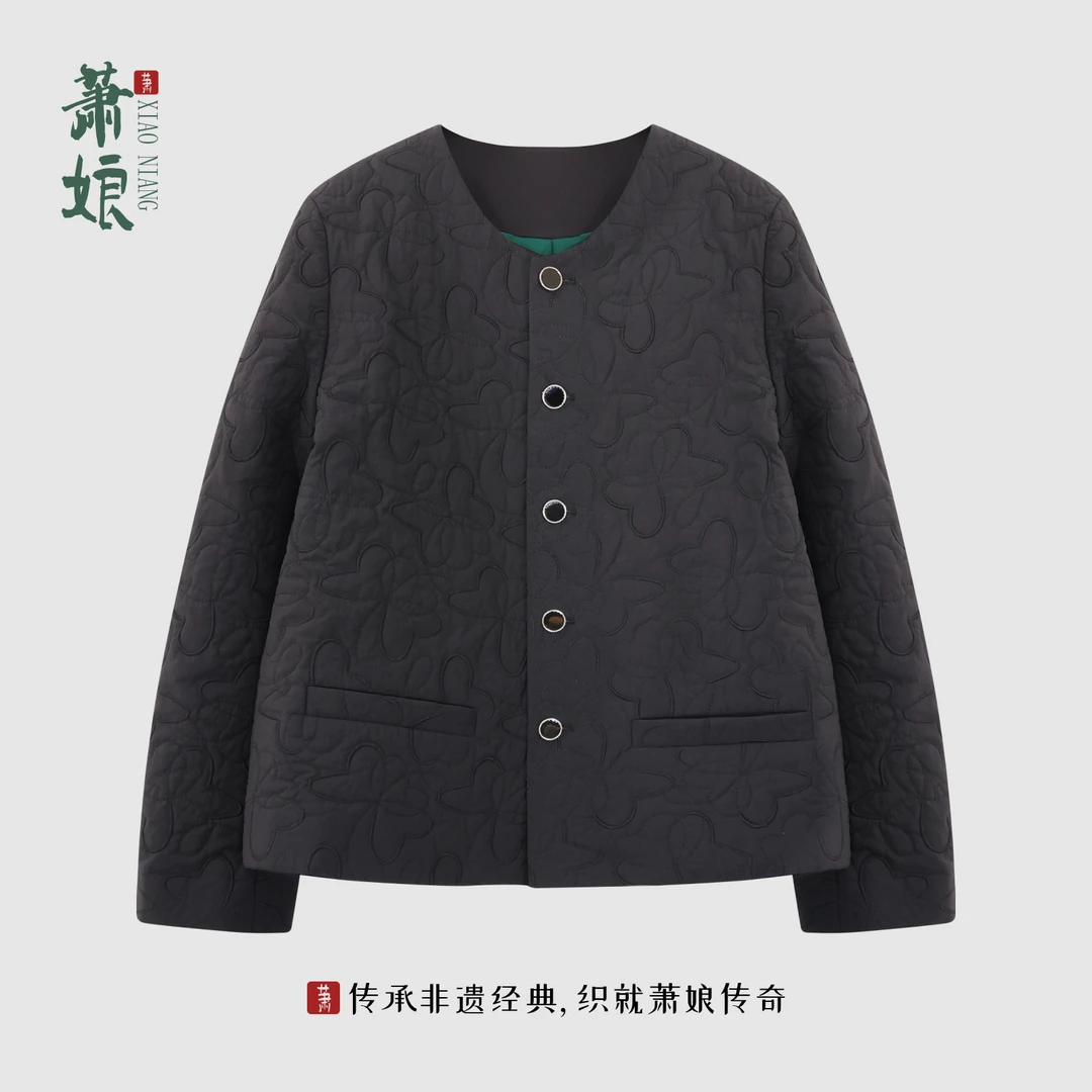 萧娘【‌茉雪】秋冬圆领棉服简约宽松保暖百搭打底棉衣外套XNA0154