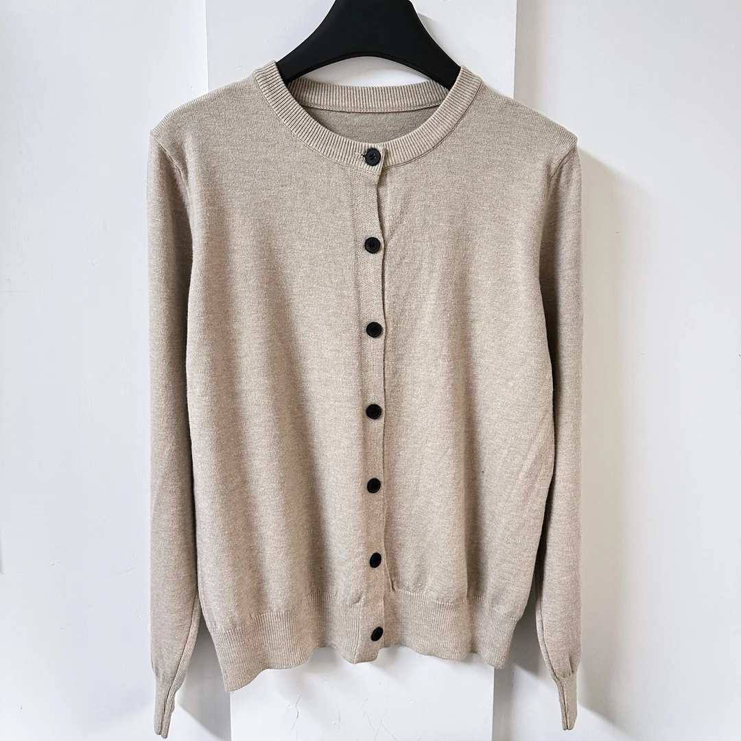 2025年春夏新款百搭圆领开衫女装针织衫5883