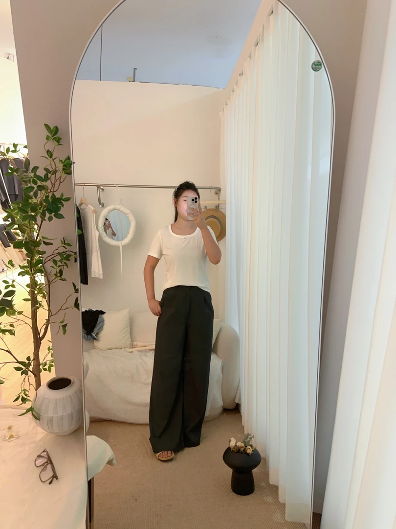 深灰气质时装阔腿长裤