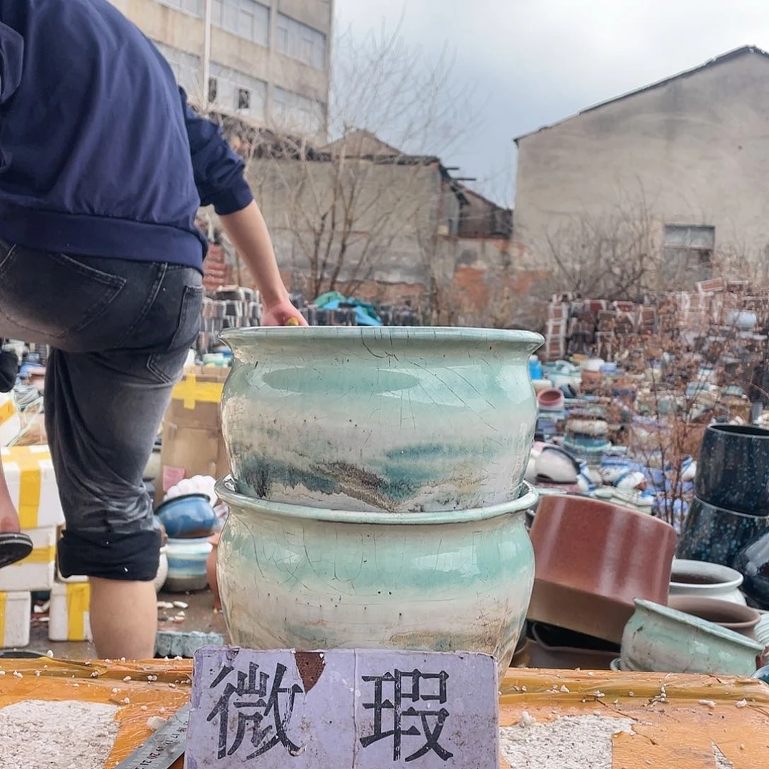 无铅玻璃宜兴紫砂花盆