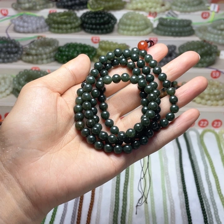 和田玉未镶嵌颈饰6mm