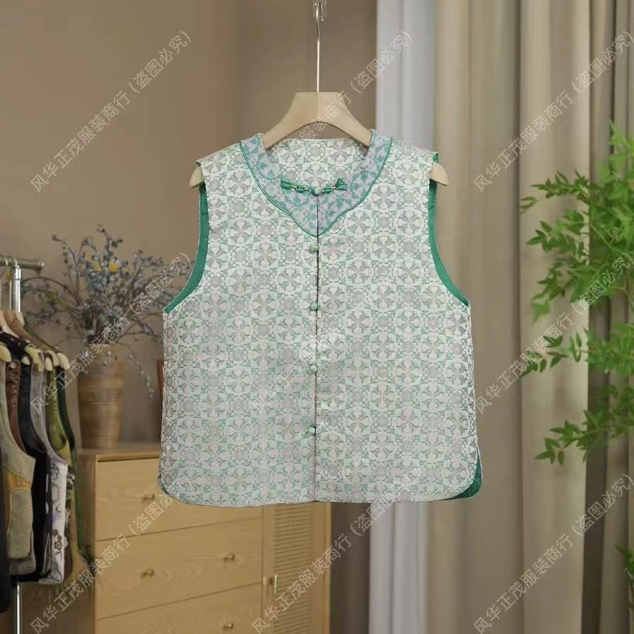 【2203】新中式国风时尚金线织绣马甲老钱风高级马甲