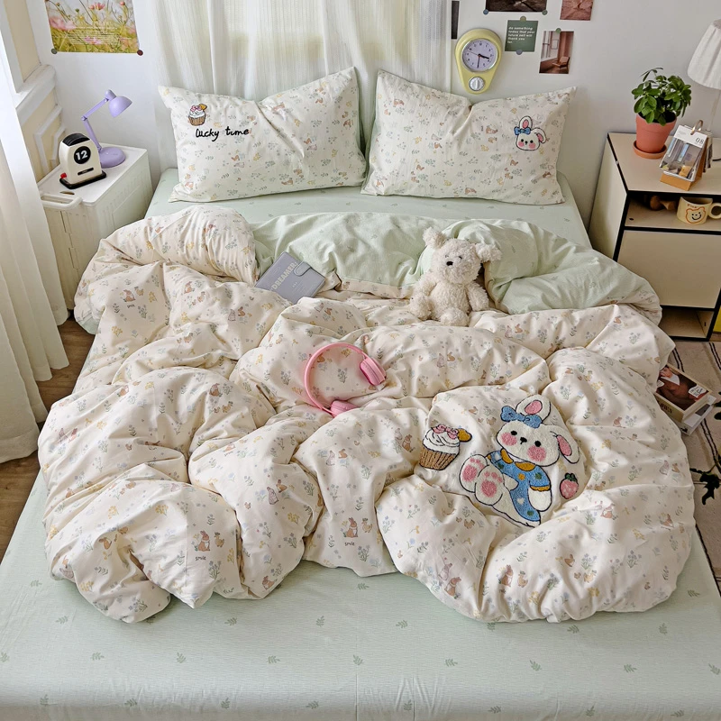 梦相随 春日奇迹 新款纯棉毛巾绣卡通三件套四件套