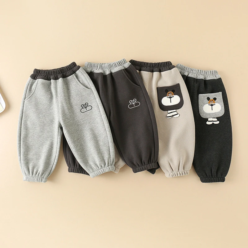 【加绒】儿童一体绒裤子冬季婴儿加厚卫裤男童冬装女童宝宝保暖长裤