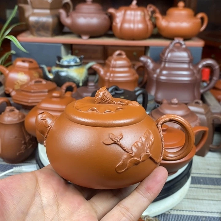 茶壶紫砂莲蓬220cc原矿赵庄朱泥特价