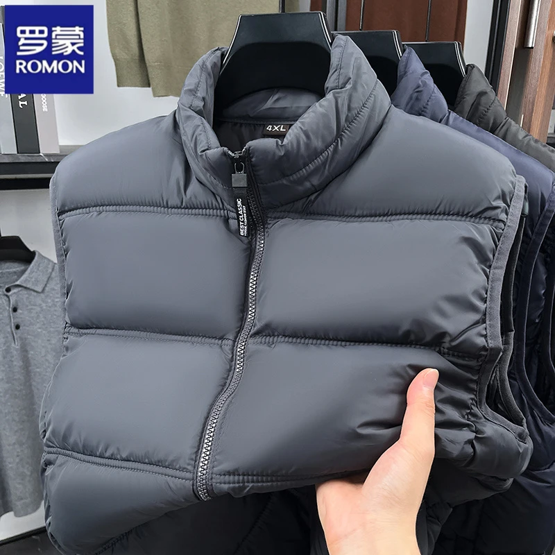 罗蒙男士25新款冬季棉衣马甲2025男款秋冬面包服充棉量高高效锁温
