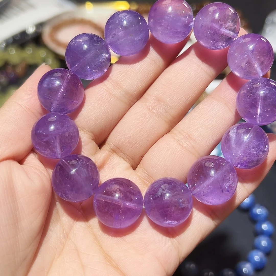 未镶嵌手链水晶紫兔毛17毫米57号