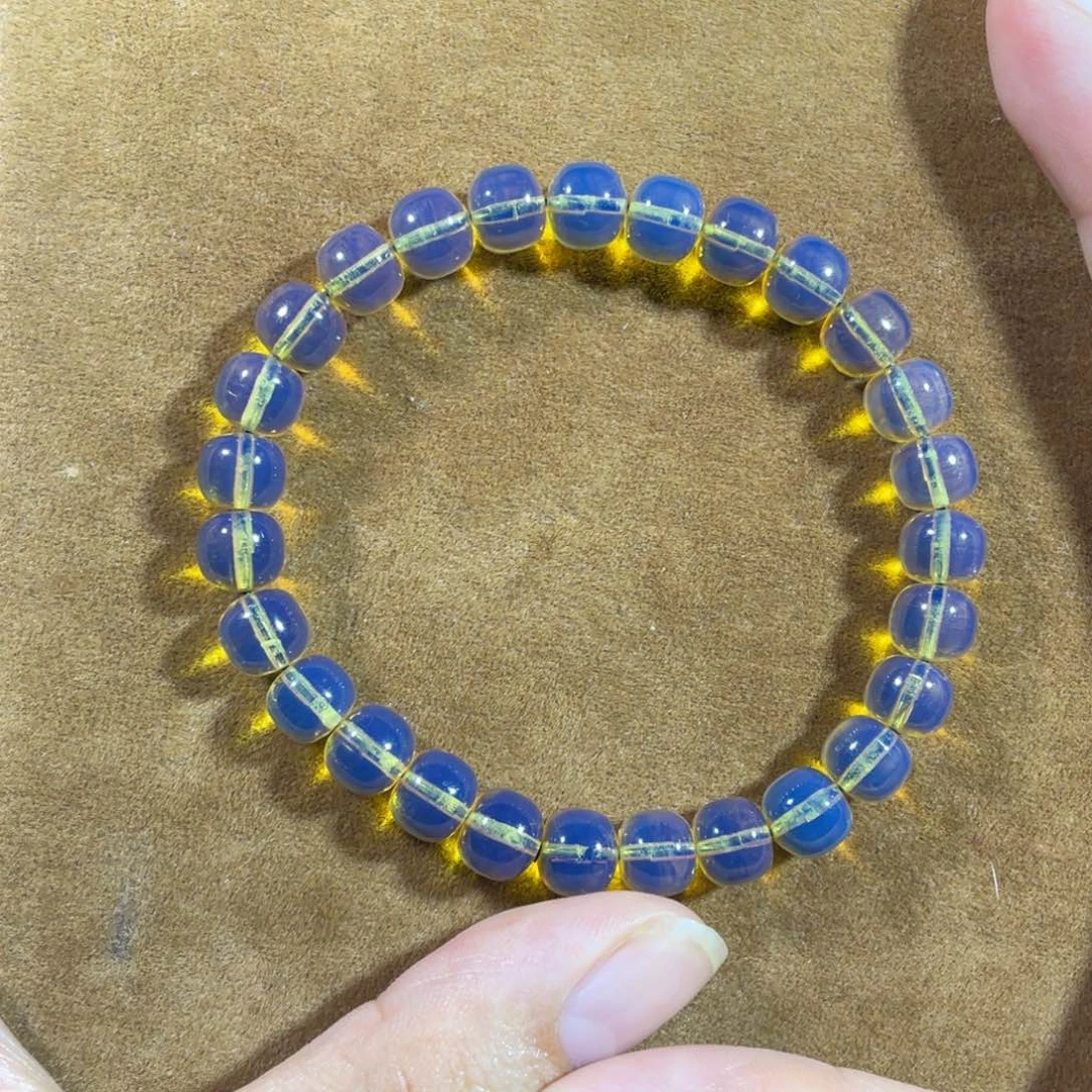 蓝珀未镶嵌裸石8老型手串