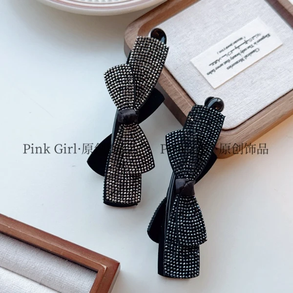 Pink Girl  X670气质百搭简约蝴蝶结香蕉夹百搭高马尾竖夹发饰