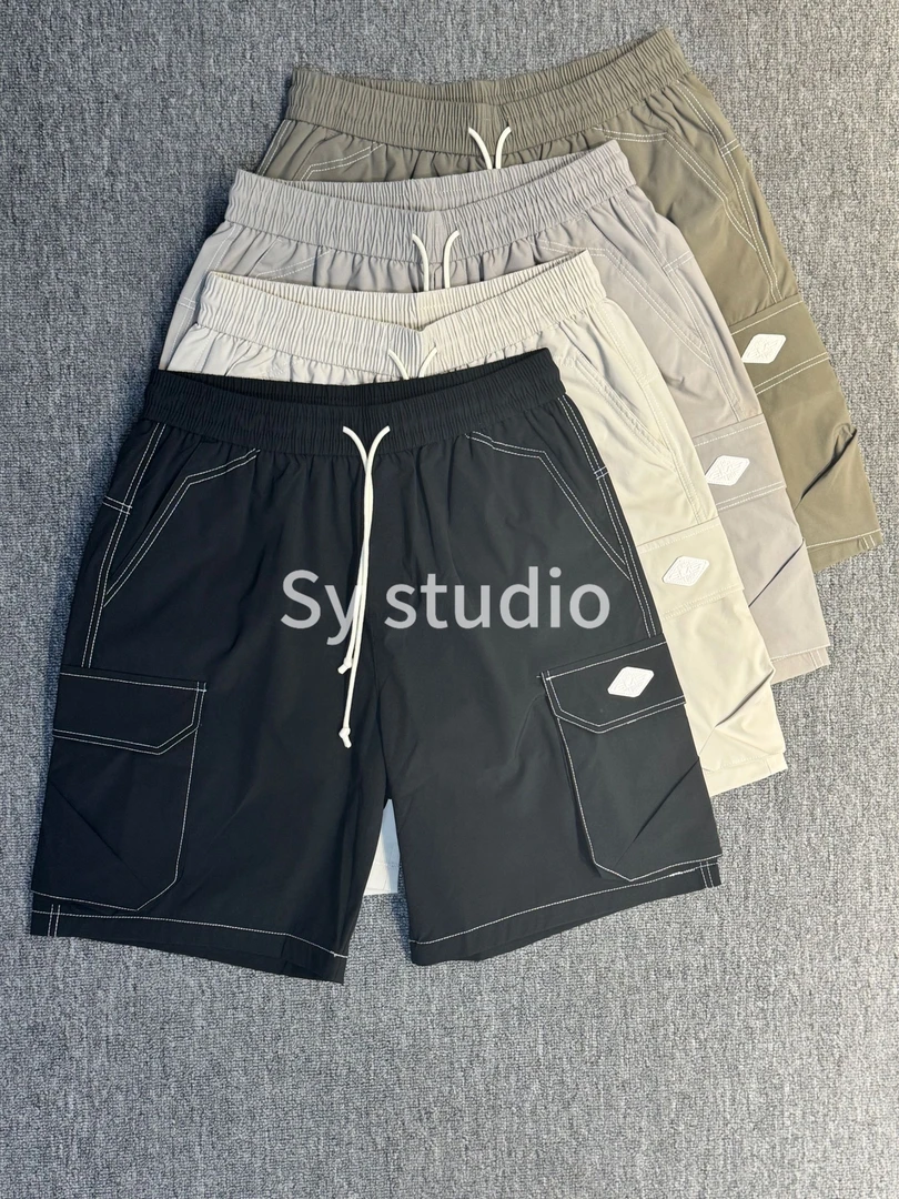 SY夏季工装明线设计小皮标点缀速干潮流百搭工装短裤2515