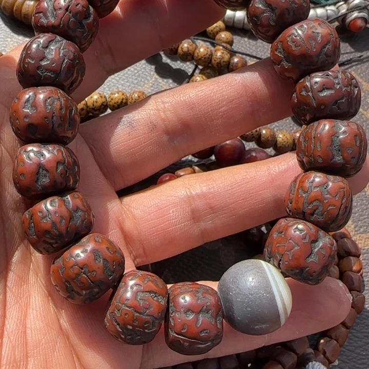 玻璃DIY藏弟出品，藏区老念珠单圈4