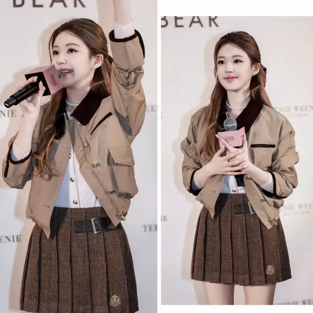 赵露思同款  2025早秋千金可露丽【巴安风外套+百褶短裙+粉色针织】