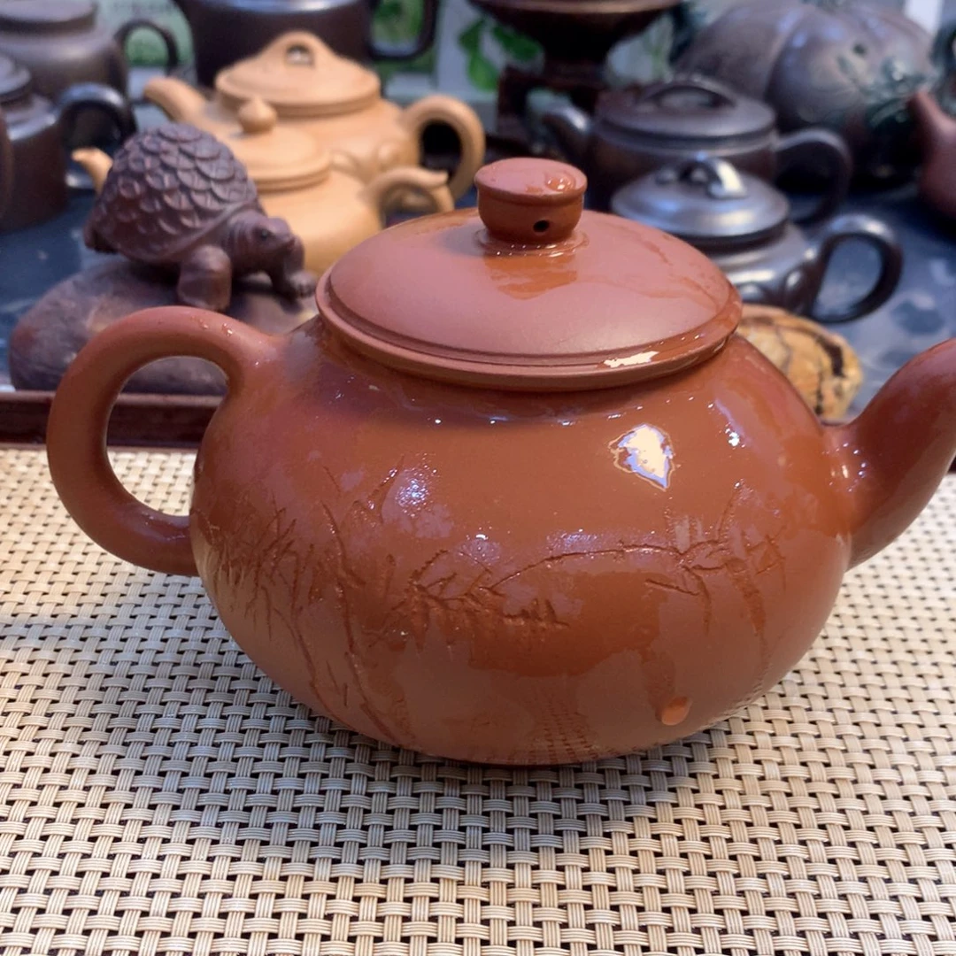 紫砂茶壶宜兴原矿红皮龙500cc