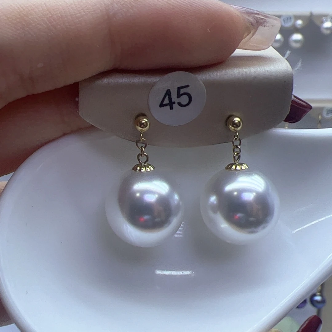 淡水珍珠耳饰18K金镶嵌