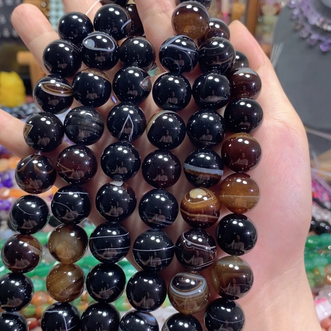 未镶嵌玛瑙/玉髓珠宝半成品玛瑙一条卡16mm