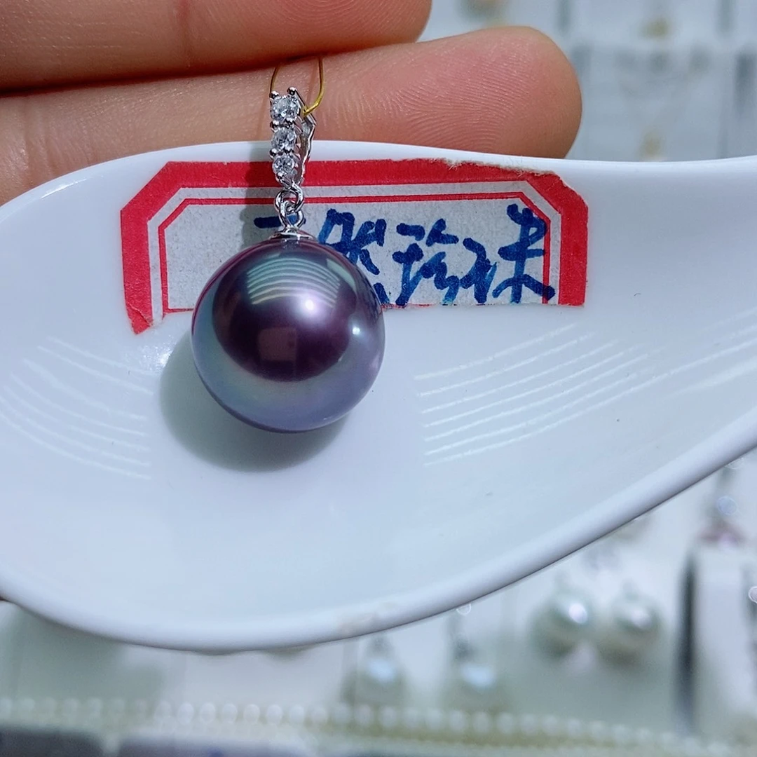淡水珍珠银S925镶嵌吊坠(赠链)