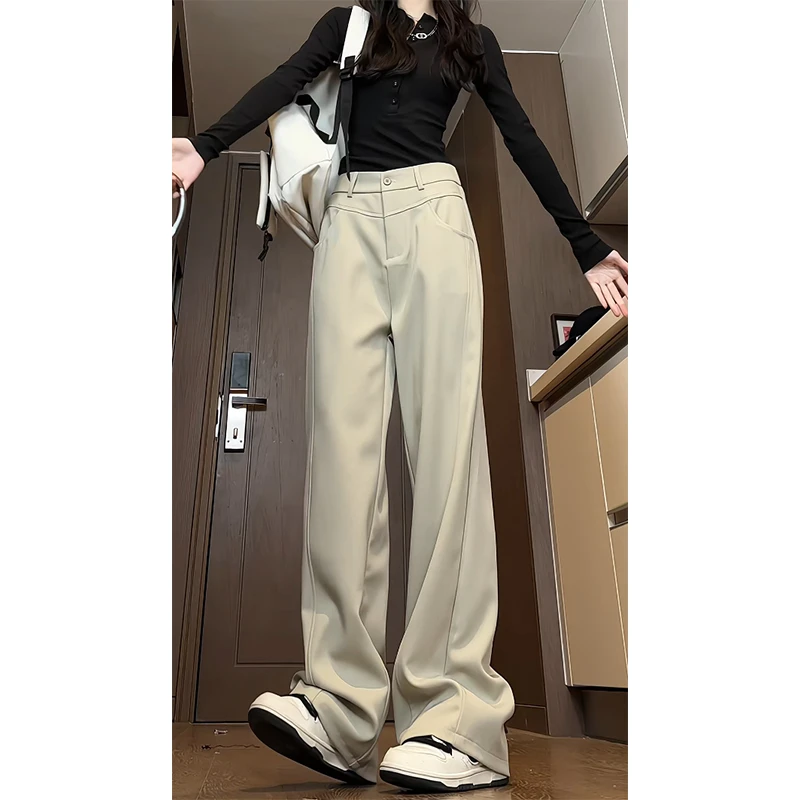 薄款宽松垂感潮流西装裤男女阔腿高腰夏季长裤爆款裤子直筒拖地裤