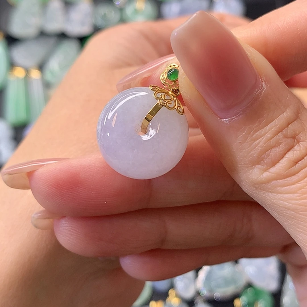 【闪购商品】翡翠吊坠(不含链)18K金镶嵌